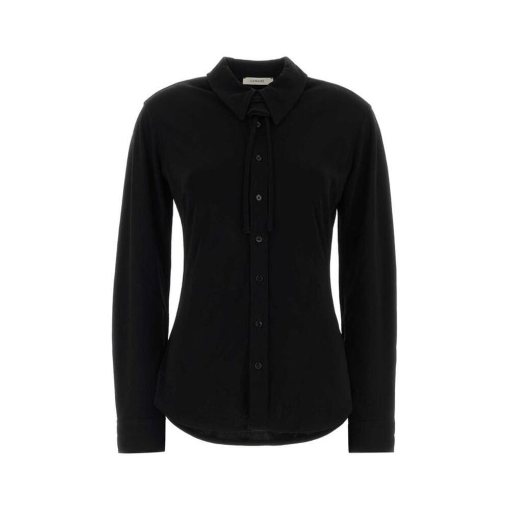 LEMAIRE Button-Up Shirt with Bow Detail Women BLACK Shirts